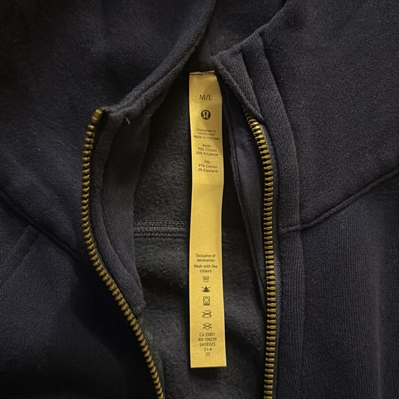 Blue Cropped Lululemon Scuba Zip Up Hoodie - Picture 3 of 5